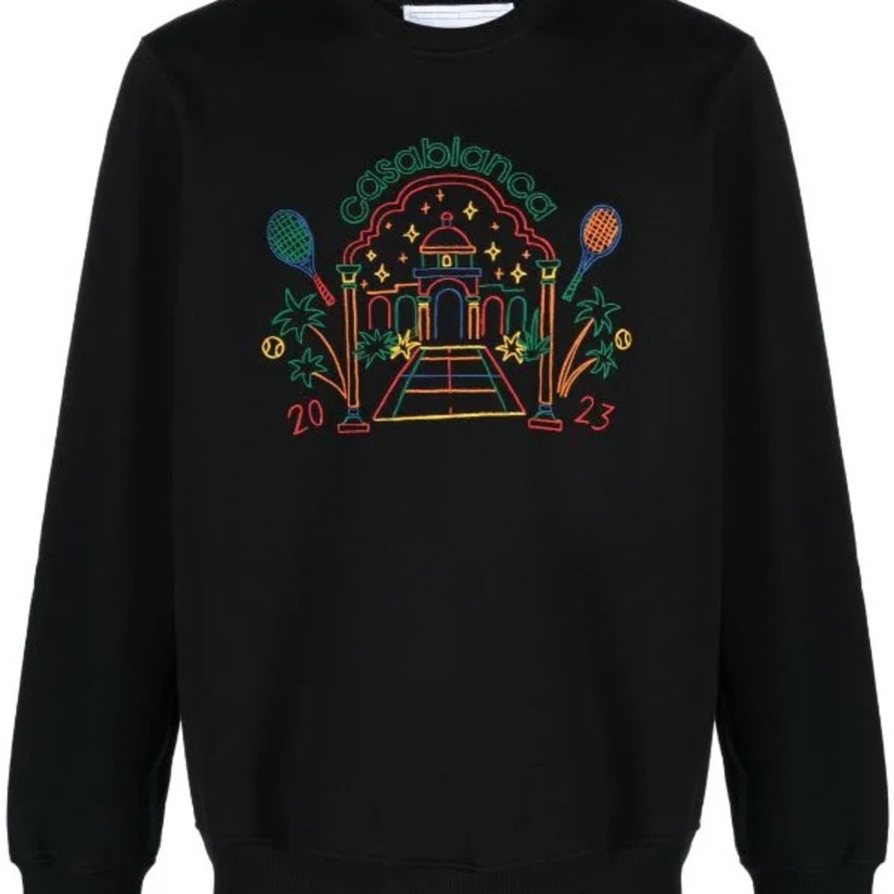 CASABLANCA- Rainbow Crayon Temple organic-cotton sweatshirt